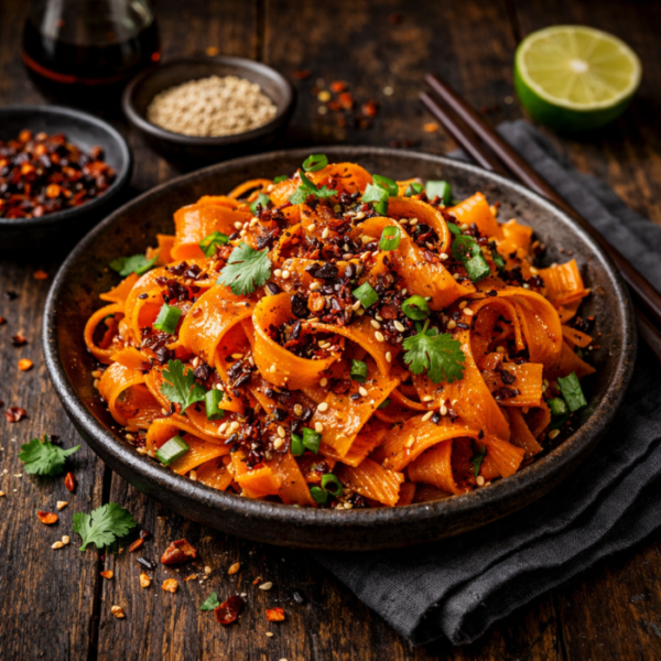Crunchy Carrot Ribbon Chili Crisp Salad Recipe