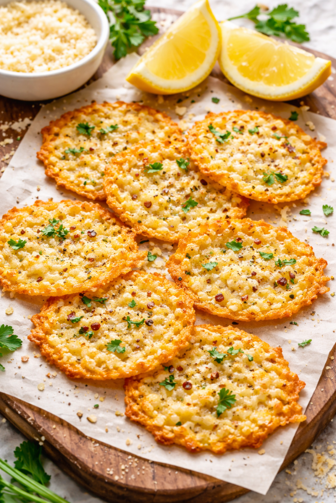 Crispy Spicy Parmesan Cheese Chips: A Delicious Low-Carb Snack chips