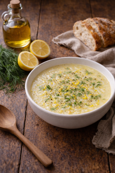 Comforting Vegetarian Greek Lemon Soup (Avgolemono-Inspired) Comforting Vegetarian Greek Lemon Soup (Avgolemono-Inspired)