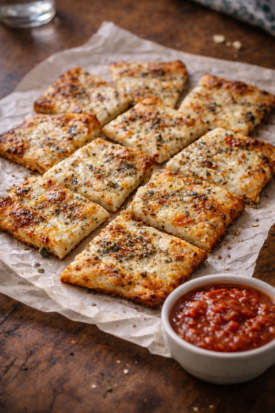 Spicy Italian Baked Cottage Cheese Flatbread: High-Protein Delight
