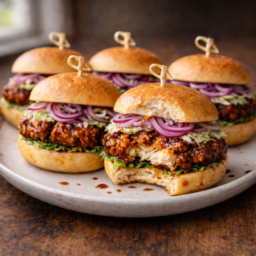 Spicy Teriyaki Plant Based Chicken Sliders: Touchdown! Spicy Teriyaki Plant Based Chicken Sliders: Touchdown!