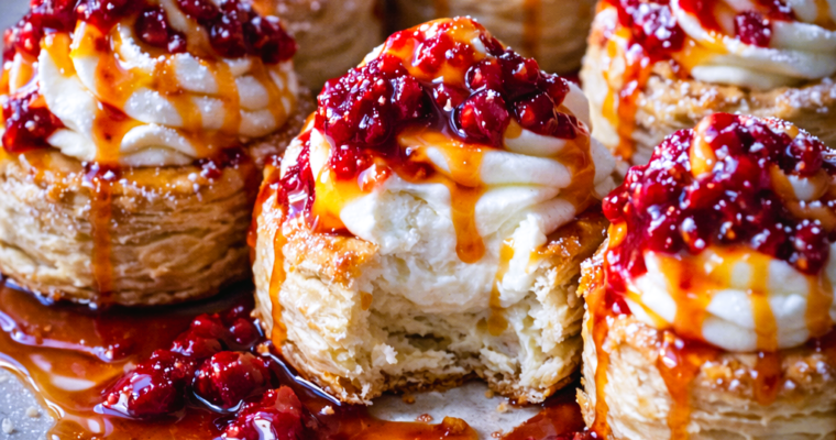 Decadent Spicy Vegan White Chocolate Mousse in Puff Pastry Shells